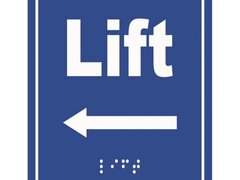 Placute braille lift cu sageata in stanga pentru nevazatori