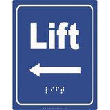 Placute braille lift cu sageata in stanga pentru nevazatori